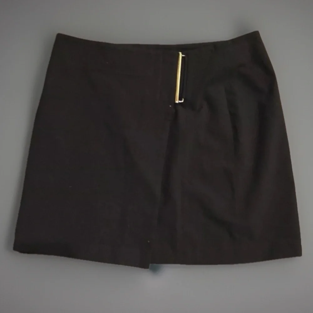 The Limited size 4 Small Stretch Black Dressy Buckle Mini Wrap Skirt